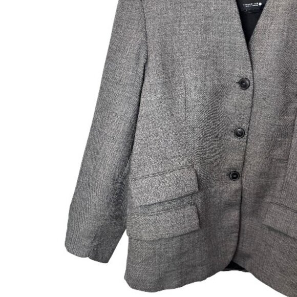Zara Collection grey tailored oversized wool blazer size M - Picture 7 of 11